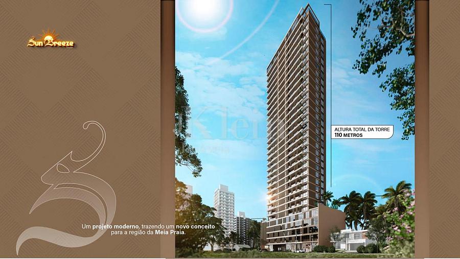 Fachada altura do Edif�cio Sun Breeze apartamentos � venda em Meia Praia - Itapema