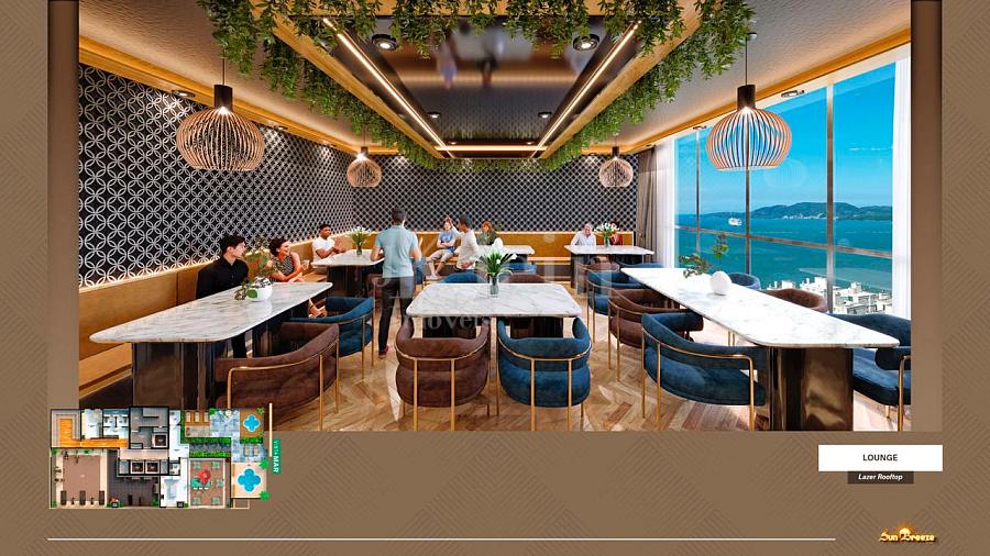 Lounge do Edif�cio Sun Breeze apartamentos � venda em Meia Praia - Itapema