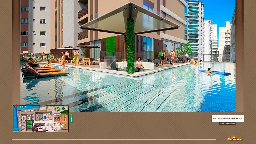 Bar da piscina do Edif�cio Sun Breeze apartamento � venda em Meia Praia - Itapema