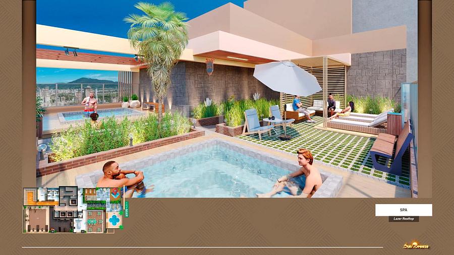 Spa rooftop do Edif�cio Sun Breeze apartamentos � venda em Meia Praia - Itapema