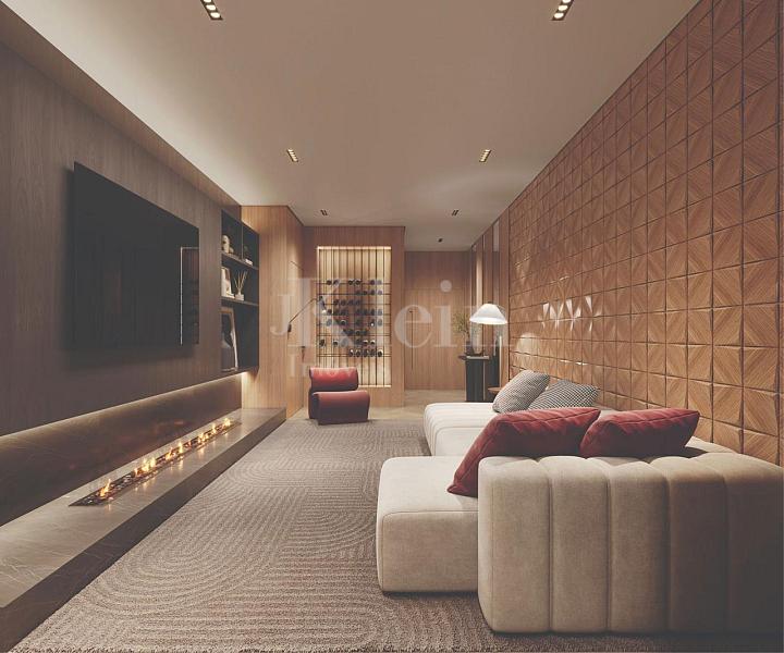 Living do Edif�cio OPORTO apartamentos � venda em Balne�rio Perequ� Porto Belo