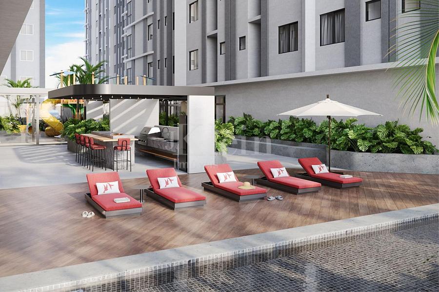 Lazer das Piscinas do Edif�cio OPORTO apartamentos � venda em Balne�rio Perequ� Porto Belo