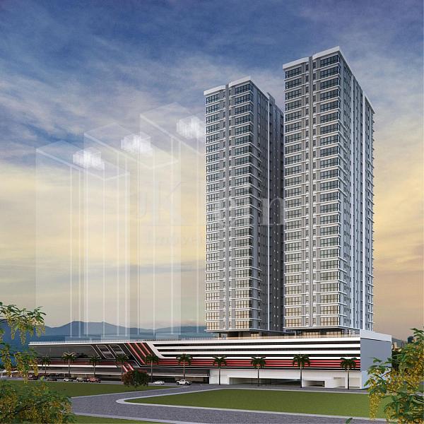 Fachada das Torres do Edif�cio OPORTO apartamentos � venda em Balne�rio Perequ� Porto Belo