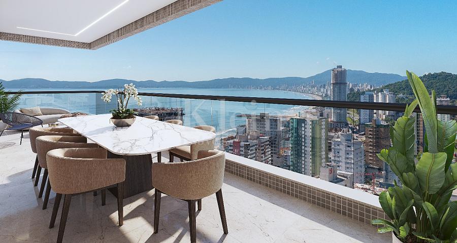 Sacada do apartamento � venda no Domo 130 no Centro em Itapema