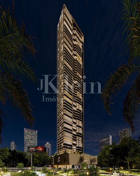 Fachada vista noturna do Empire 234 no Centro em Itapema