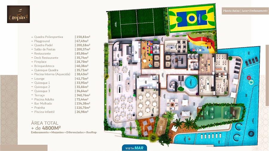 Planta do lazer embasamento do Empire 234 no Centro em Itapema