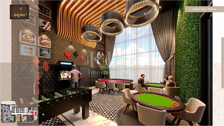 Sala de jogos do rooftop do Empire 234 no Centro em Itapema