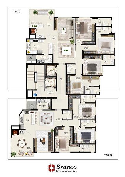 Plantas Baixa do Berilo Palace Residence apartamento � venda em Meia Praia Itapema