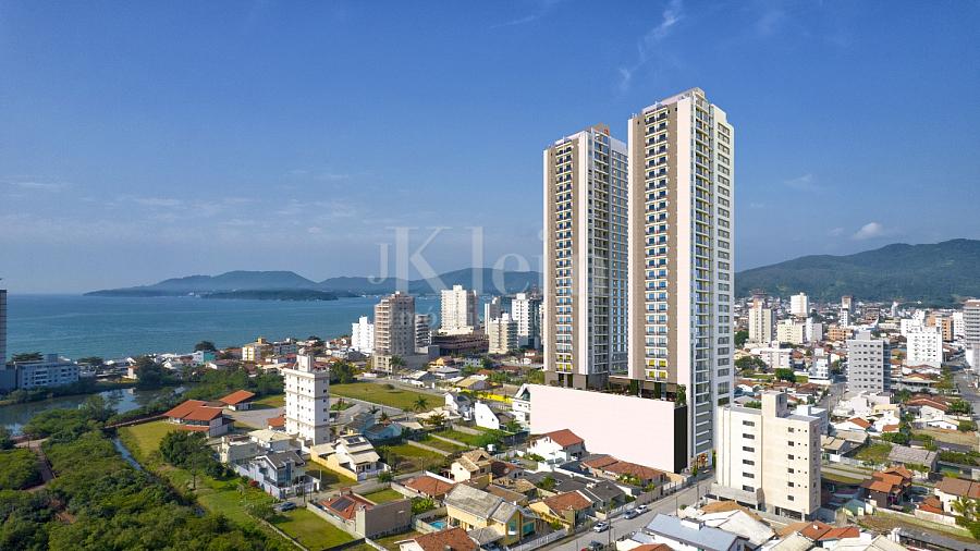 Fachada com vista para o mar do The Porto Plaza no Balne�rio Perequ� em Porto Belo