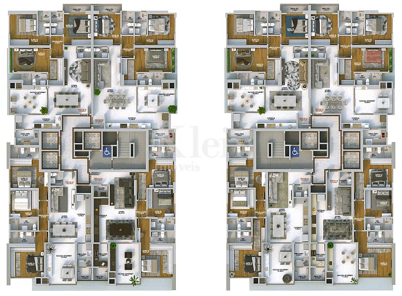 Planta dos apartametos � venda no The Porto Plaza � Balne�rio Perequ� em Porto Belo