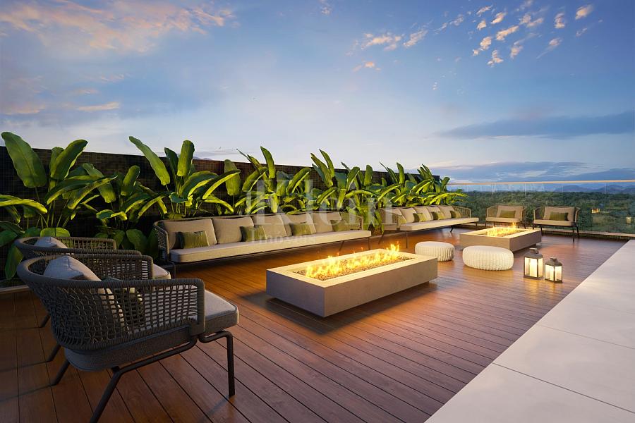 Fire place do Green Ville Home Club na Meia Praia em Itapema