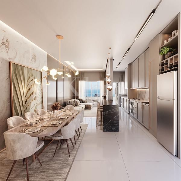 Living do apartamento � venda no Green Ville Home Club na Meia Praia em Itapema