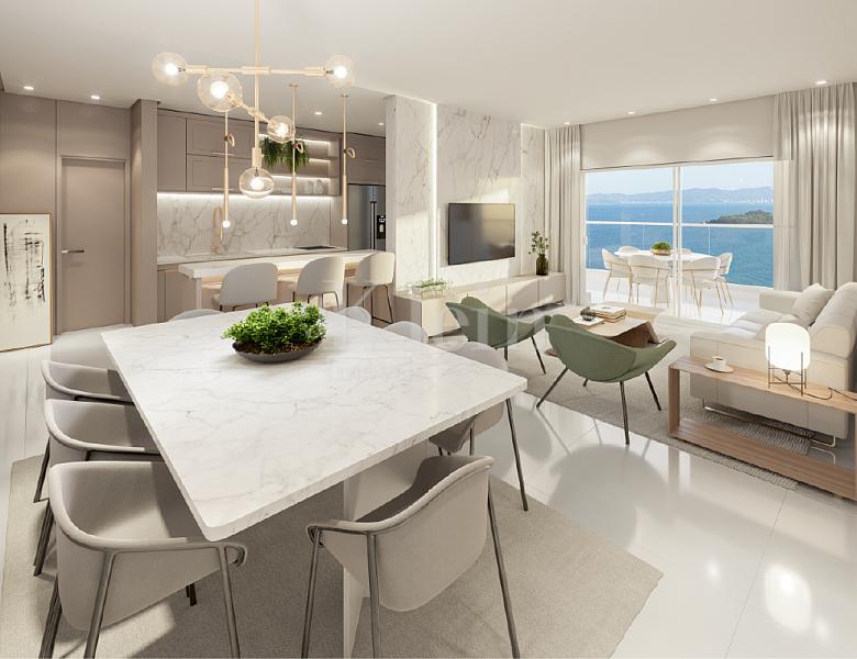 Living do apartamento � venda no Oceanic Tower Residence no Ilhota em Itapema