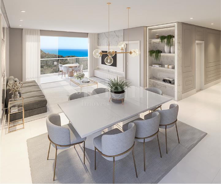 Living tipo 4 do apartamento no Oceanic Tower Residence no Ilhota em Itapema