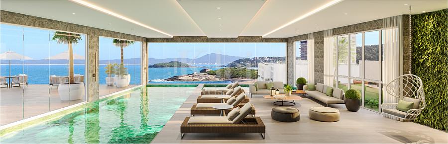 Piscina interna do Oceanic Tower Residence no Ilhota em Itapema