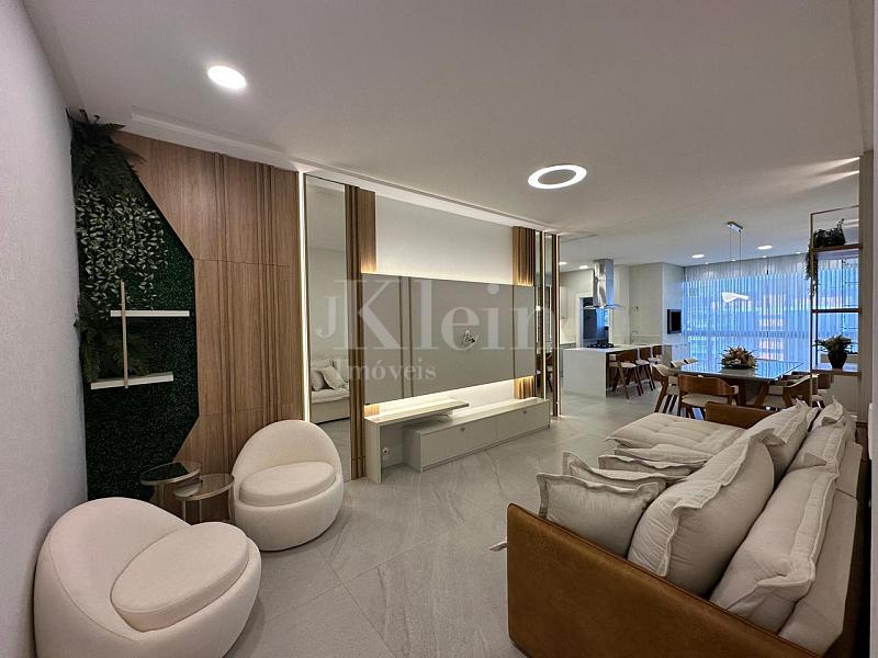 Sala do apartamento do Libreville Concept em Porto Belo