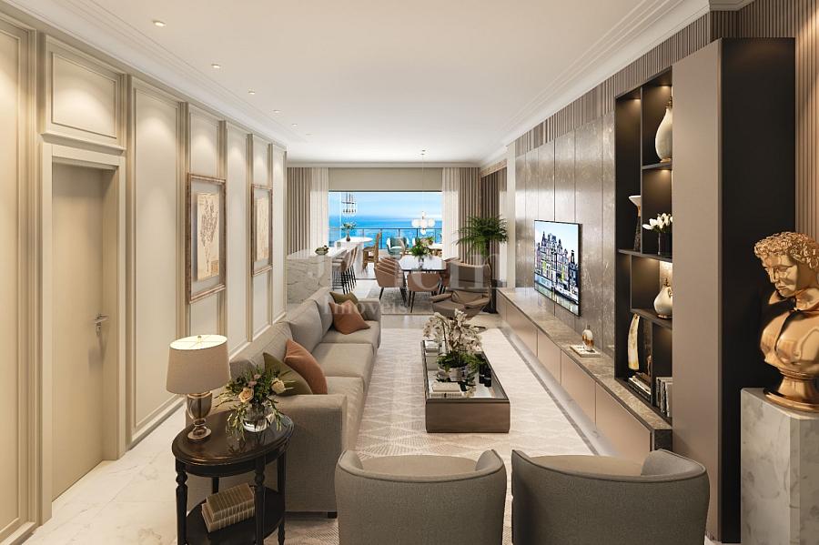 Living dos apartamentos frente � venda no Edif�cio La Rocca em Itapema | Centro