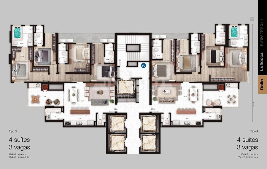 Planta baixa dos apartamentos � venda no Edif�cio La Rocca em Itapema | Centro