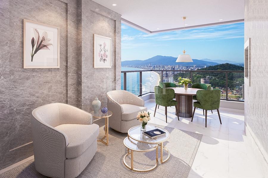 Sacada lateral dos apartamentos � venda no Edif�cio La Rocca em Itapema | Centro