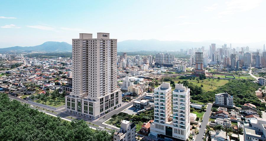 Fachada vista a�rea do Jardim Moli�re no Balne�rio Perequ� em Porto Belo