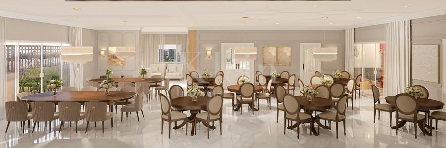 Sal�o de festas torre B do Jardim Moli�re no Balne�rio Perequ� em Porto Belo