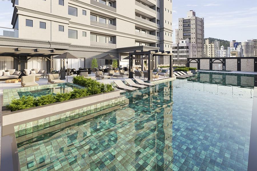 Piscina no Edif�cio La Rocca em Itapema | Centro