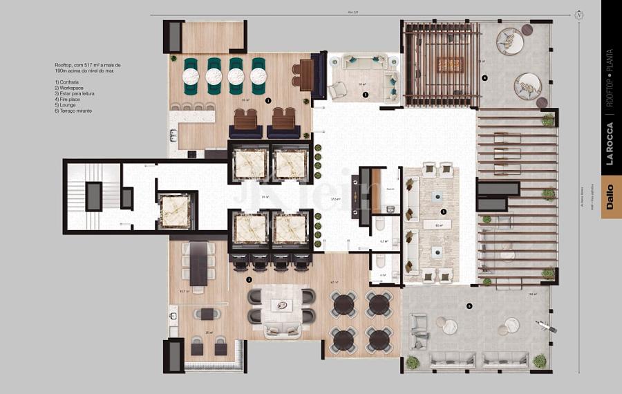 Planta baixa do rooftop no Edif�cio La Rocca em Itapema | Centro