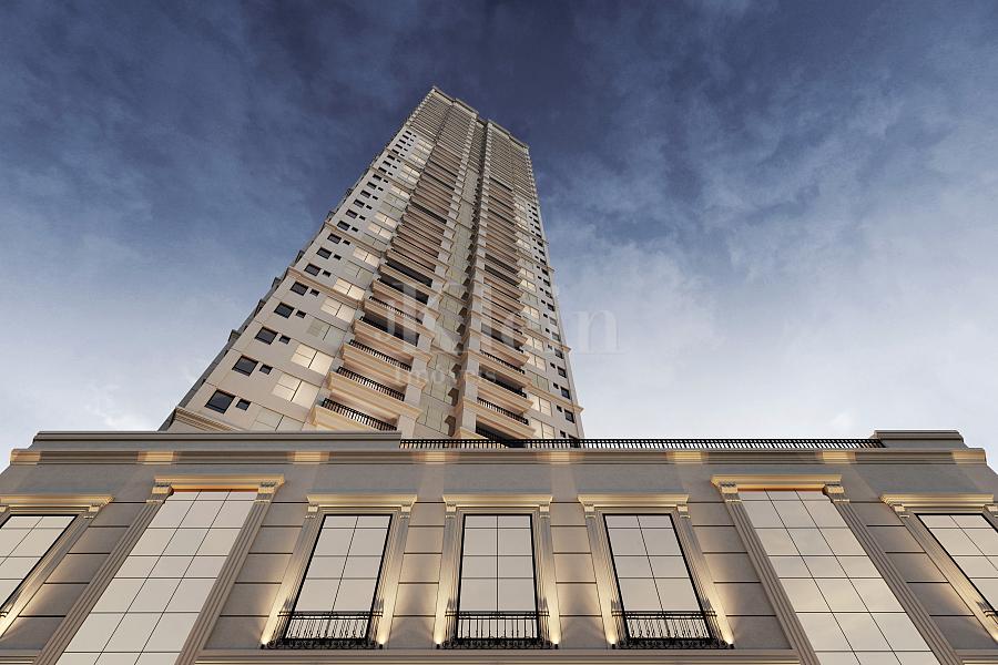 Fachada noturna do Maison Ladur�e no Centro em Itapema