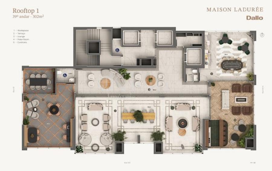 Planta do rooftop 1 do Maison Ladur�e no Centro em Itapema