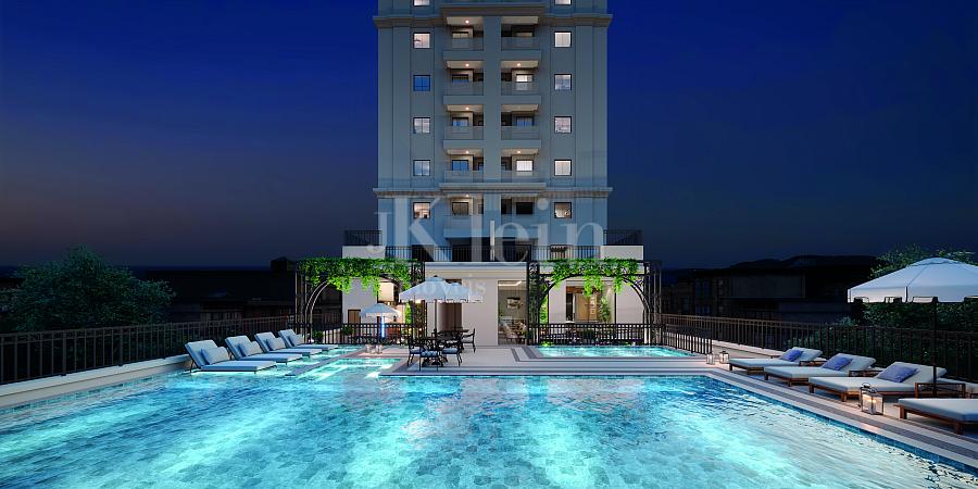 Piscina noturna do Maine na Meia Praia em Itapema