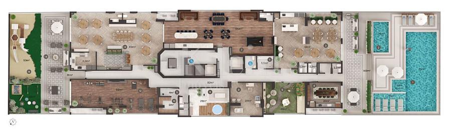 Planta do lazer do Maine na Meia Praia em Itapema