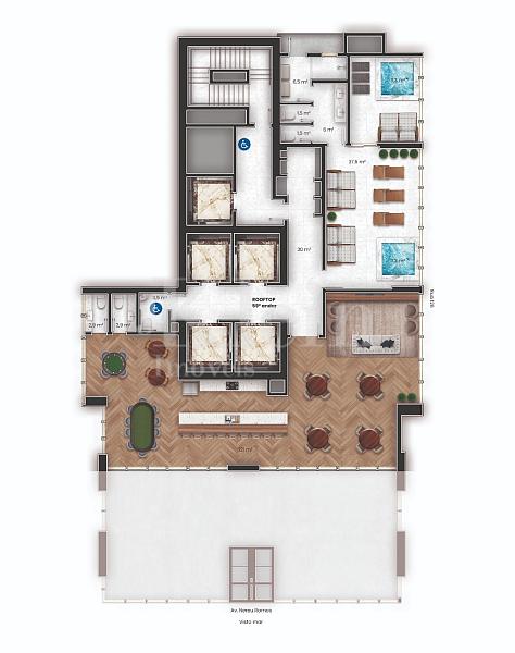 Planta do rooftop 2 do Sweden no Centro em Itapema