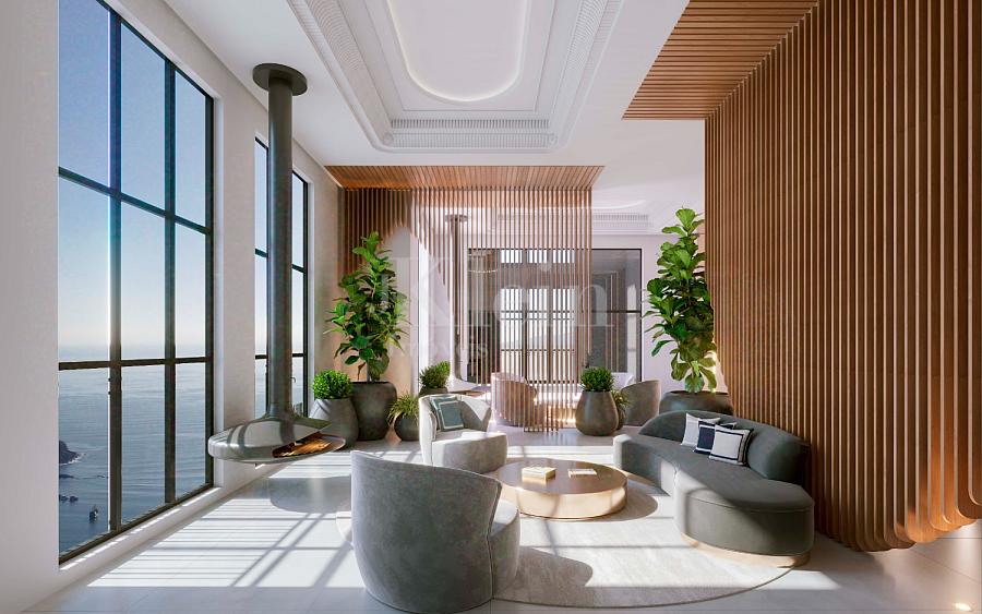 Lounge do rooftop do Sweden no Centro em Itapema