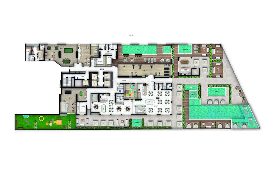 Planta do lazer do Sweden no Centro em Itapema