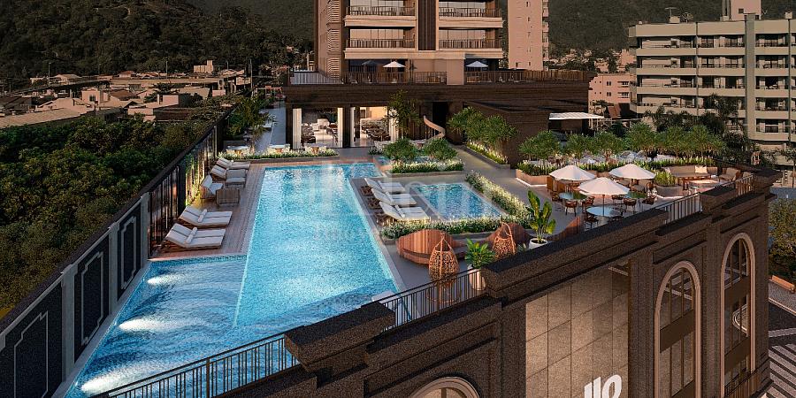 Vista do lazer noturna do Sweden no Centro em Itapema