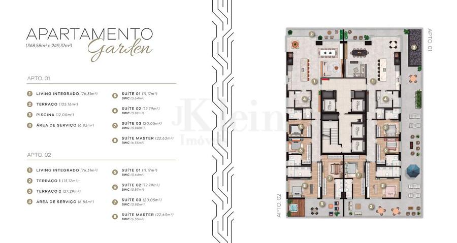 Planta apartamentos Garden do Accendis Home Living em Itapema | Centro