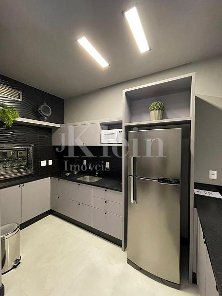 Cozinha do sal�o de festas do Sunset Boulevard no Morretes em Itapema