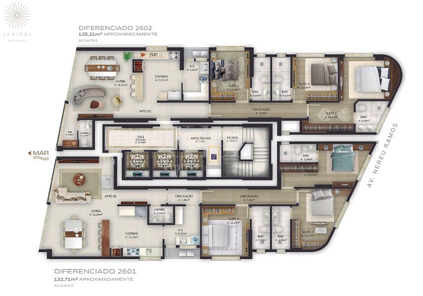 Plantas apartamento  lumi�re Residence 2601