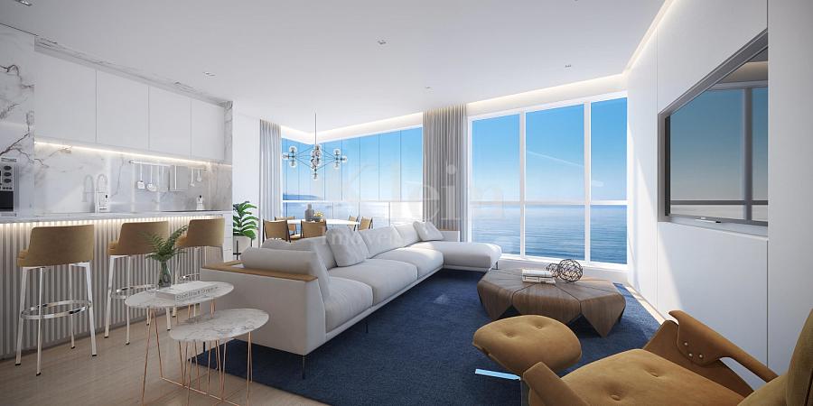 living do edif�cio Lumi�re Residence em Itapema | Meia Praia