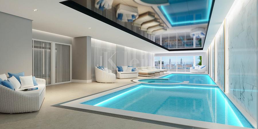 Piscina aquecida do edif�cio Lumi�re Residence em Itapema | Meia Praia