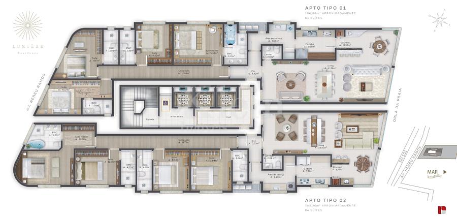Plantas apartamento tipo lumi�re Residence