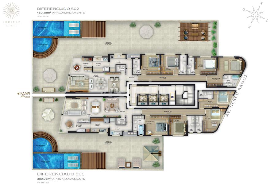 Plantas apartamento garden lumi�re Residence