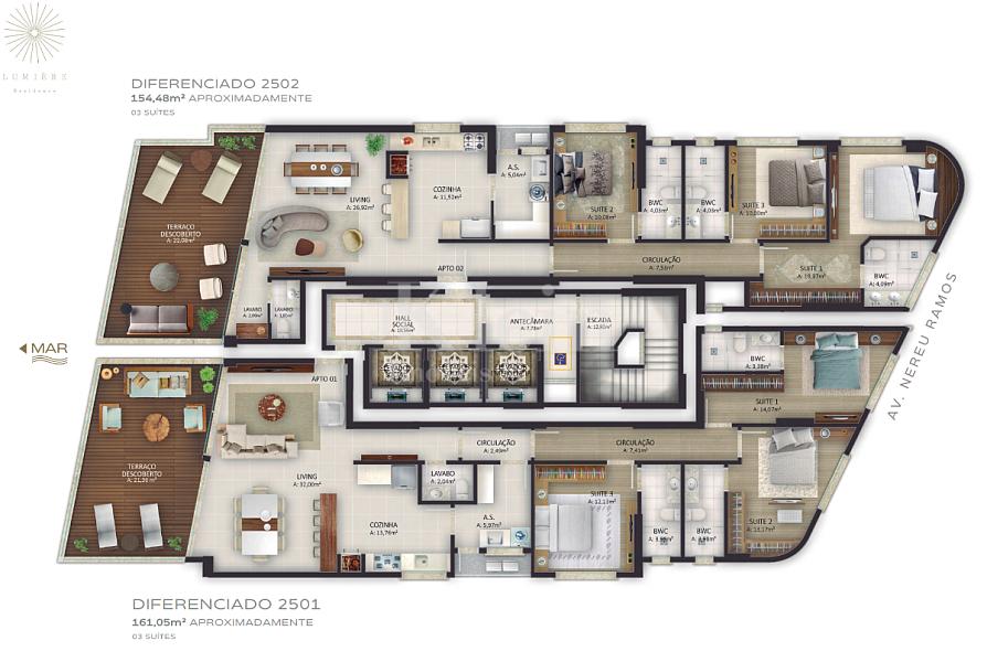 Plantas apartamento lumi�re Residence 2502