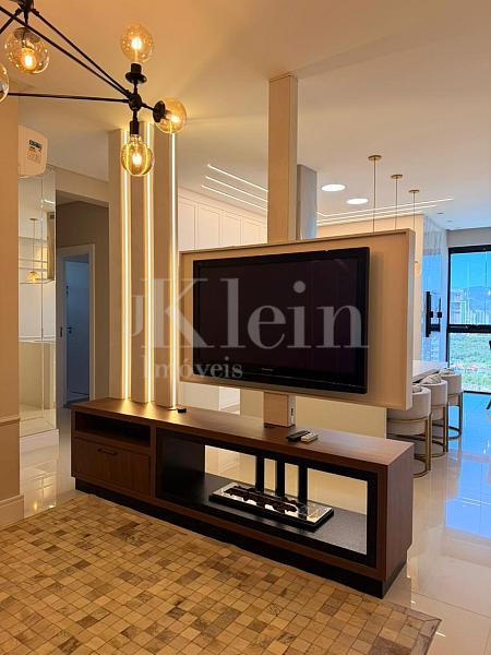 Living do apartamento no Edif�cio Portland Park Residenceem Porto Belo