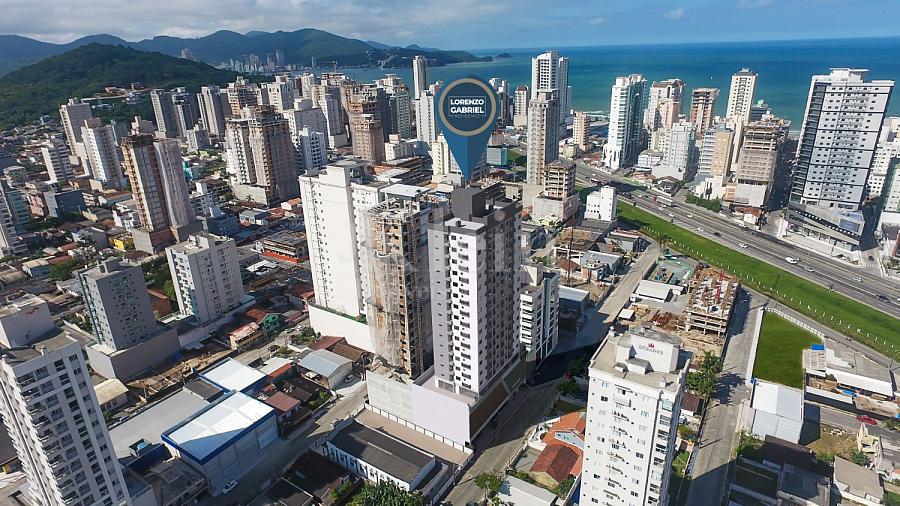 Fachada vista a�rea do Lorenzo Gabriel Residence no Morretes em Itapema