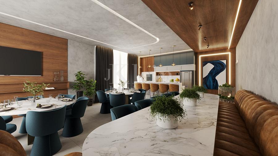 Sal�o de festas do Lorenzo Gabriel Residence no Morretes em Itapema