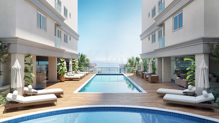 Piscina com vista para o mar no Blue View Residence no Morretes em Itapema