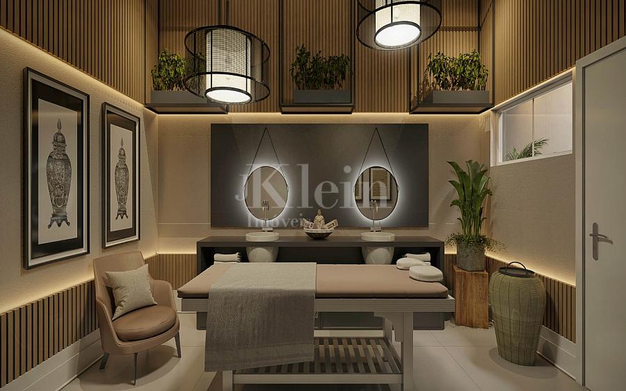 Sala de massagem do Algarve Residence na Meia Praia em Itapema