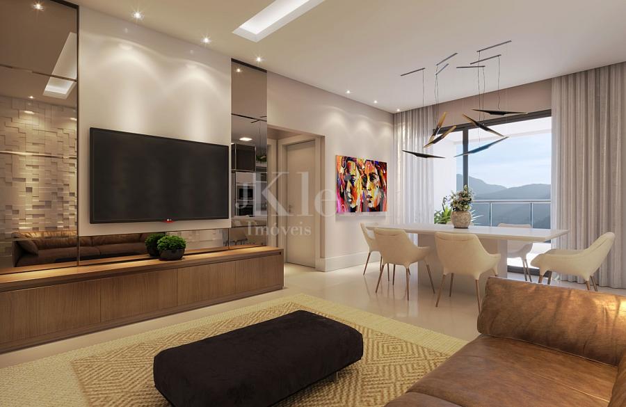 Living do apartamento no Ilha Li Galli Residence no Morretes em Itapema