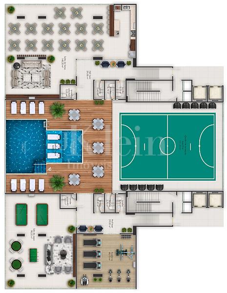 Planta do lazer do Ilha Li Galli Residence no Morretes em Itapema